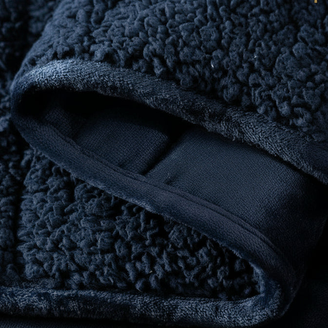 Weighted Fleece Blanket 15Lbs for Twin Size Bed, Mr.Sandman Cozy Sherpa Heavy Blanket for Adults Relieve Stress - 48"X72" Navy Blue